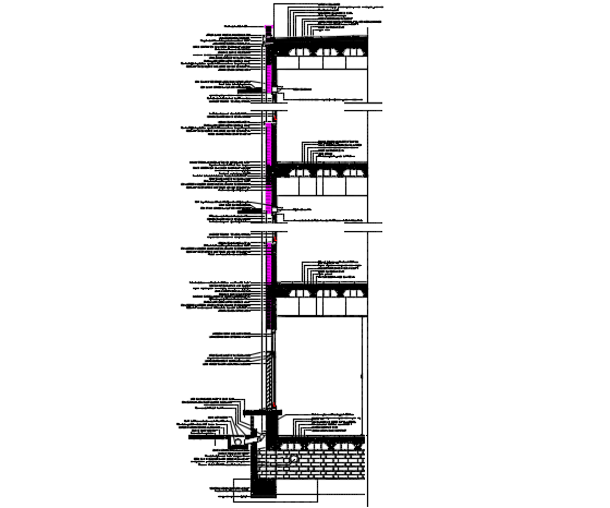 Constructive detail educational building section detail dwg file