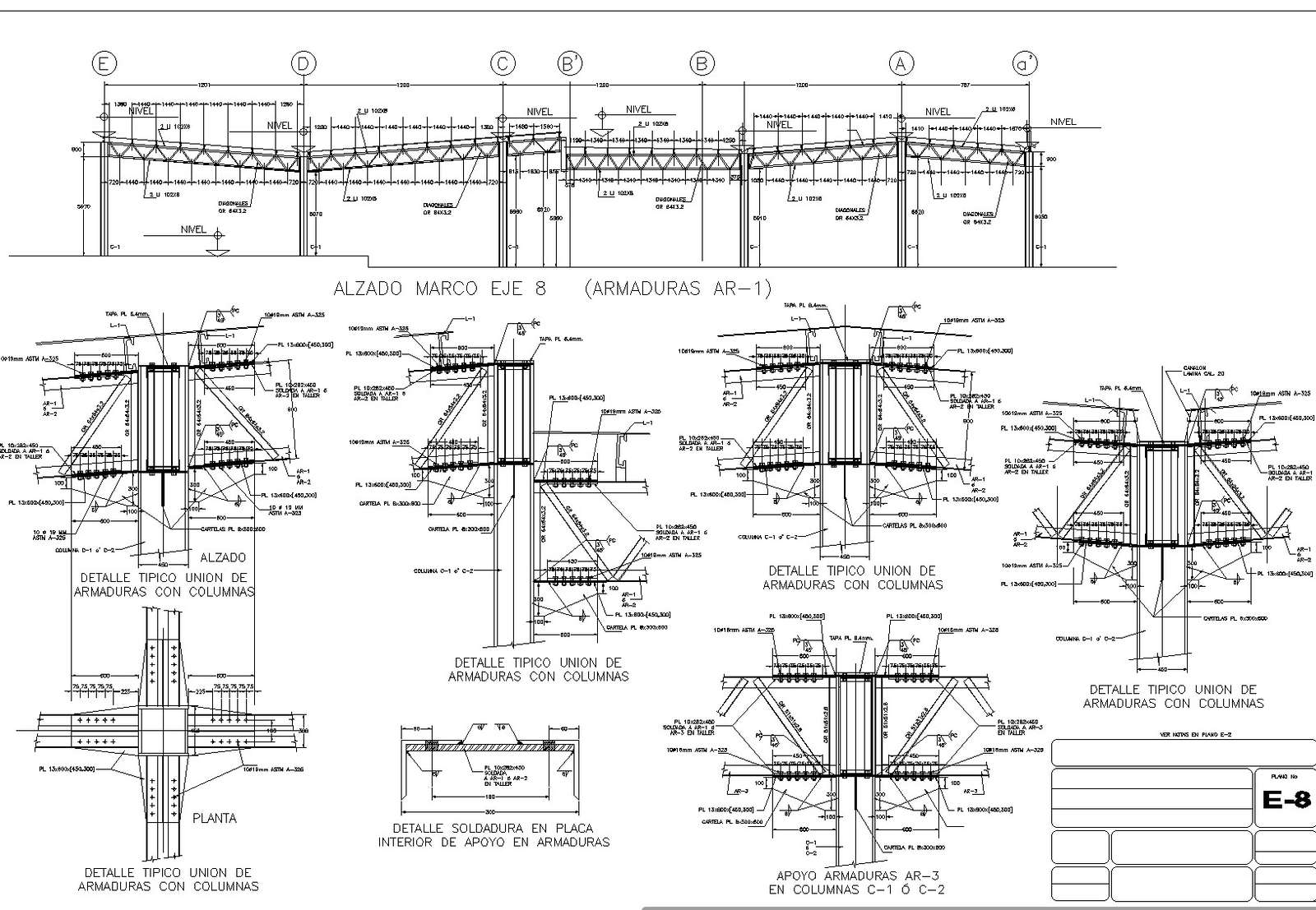 Constructive detail plan of forges square detail dwg file.