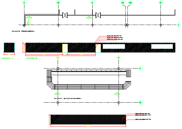 Constructive details of shopping center dwg file