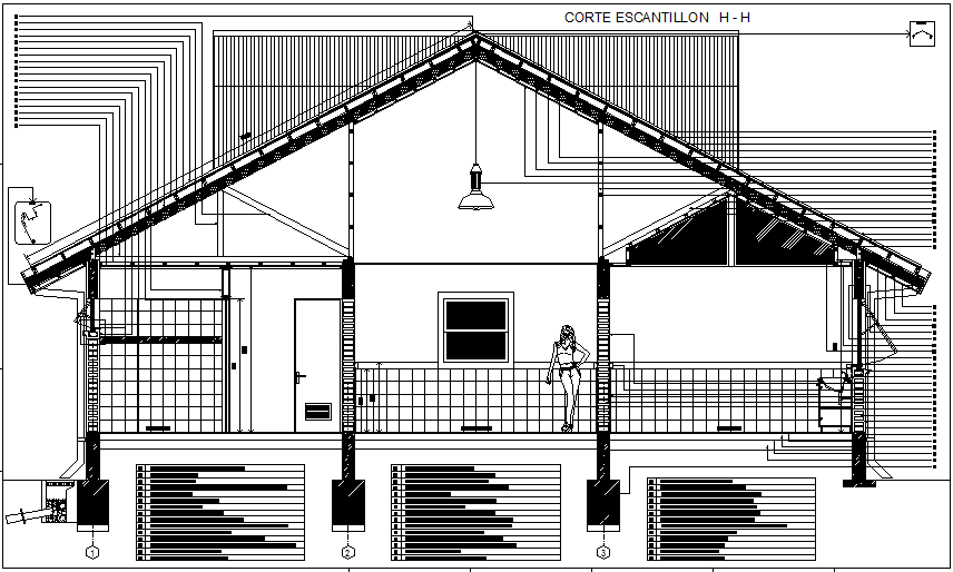 Constructive section housing detail dwg file