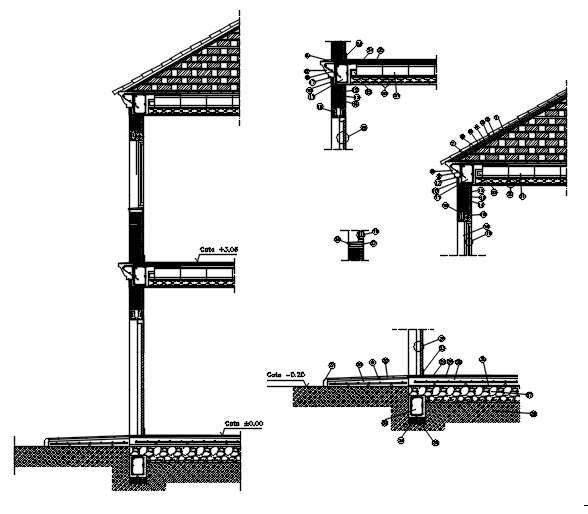 Constructive section of cavity wall