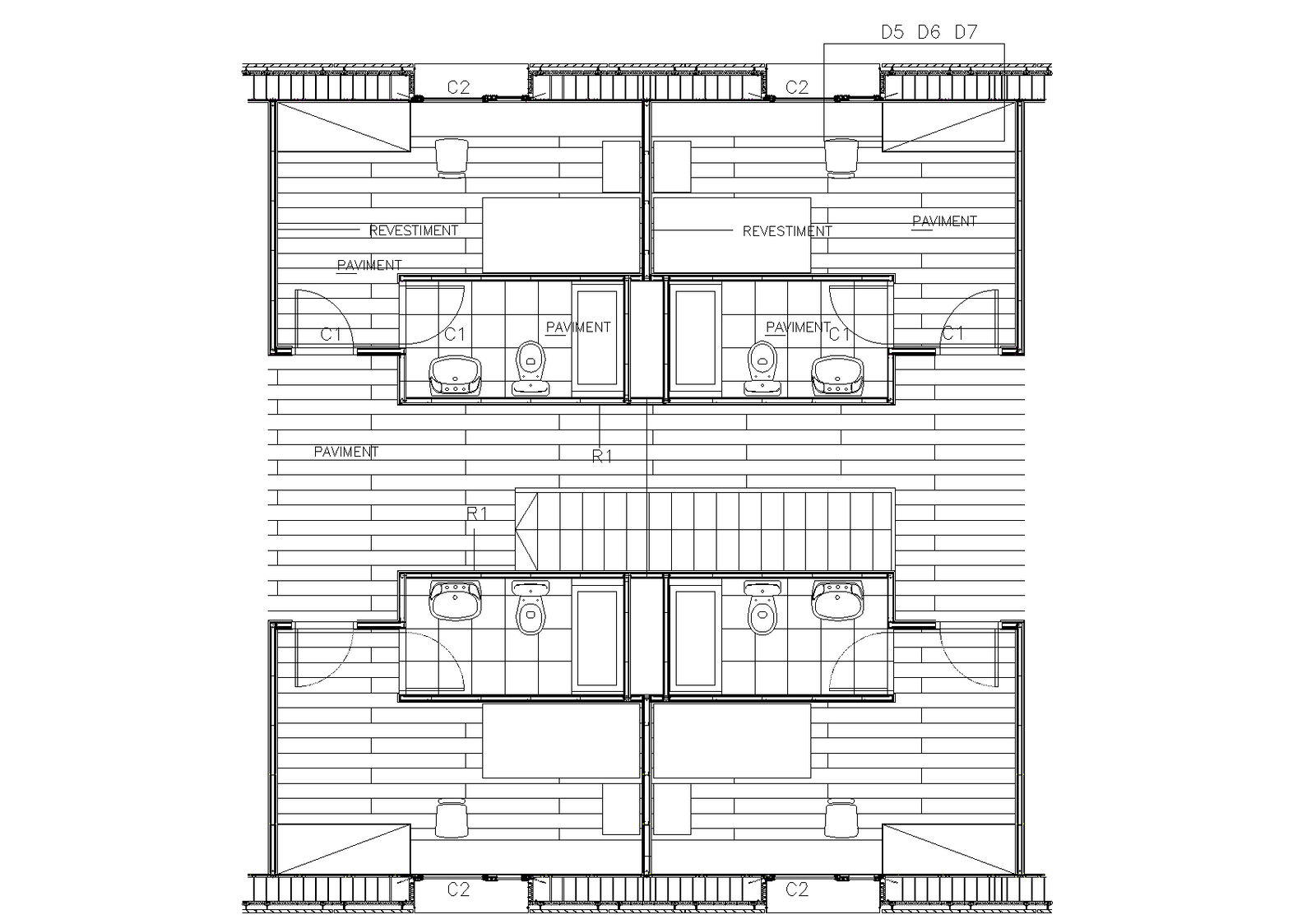 Constructive section plan detail dwg file.