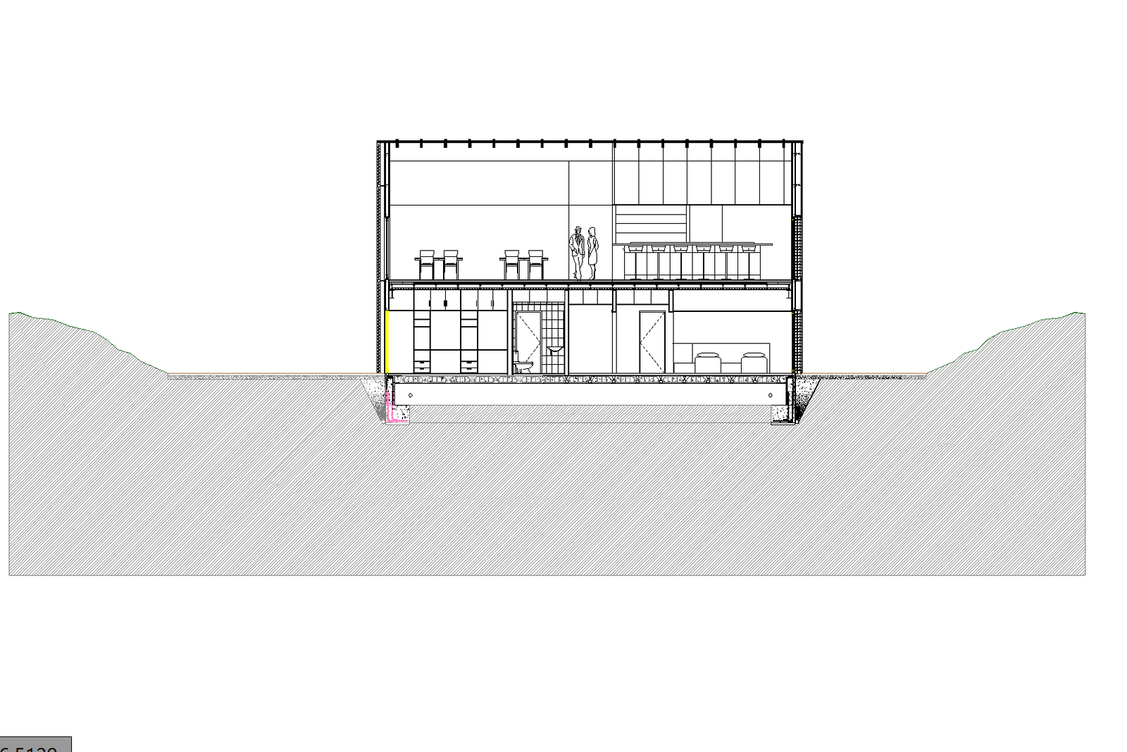 Constructive section plan detail dwg file.