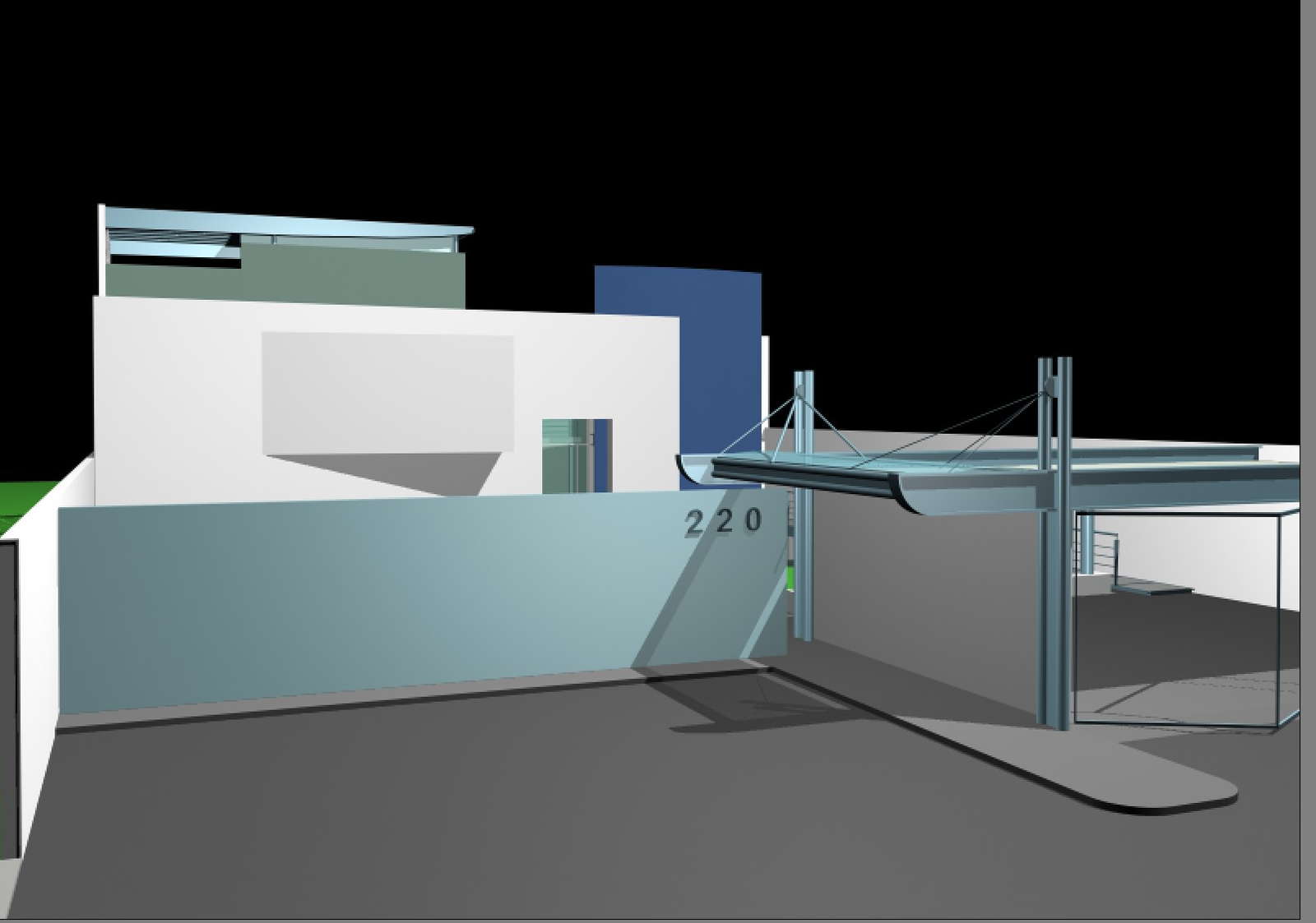 Contemporary house plan detail dwg file.
