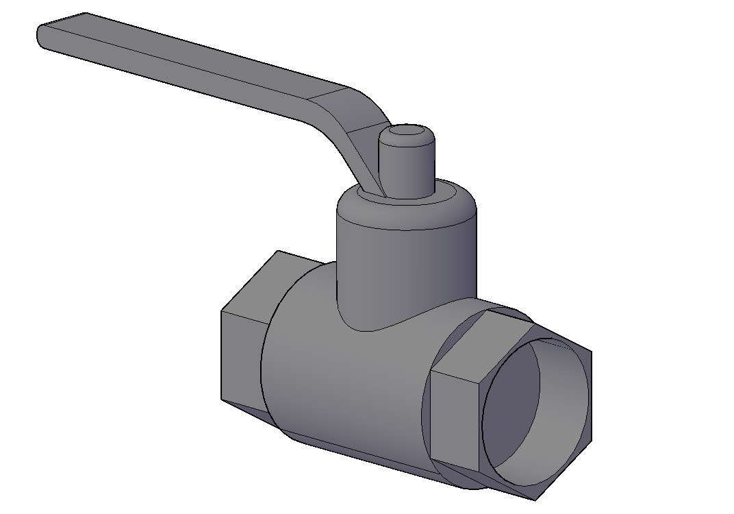 Control Valve 3D Model In DWG File