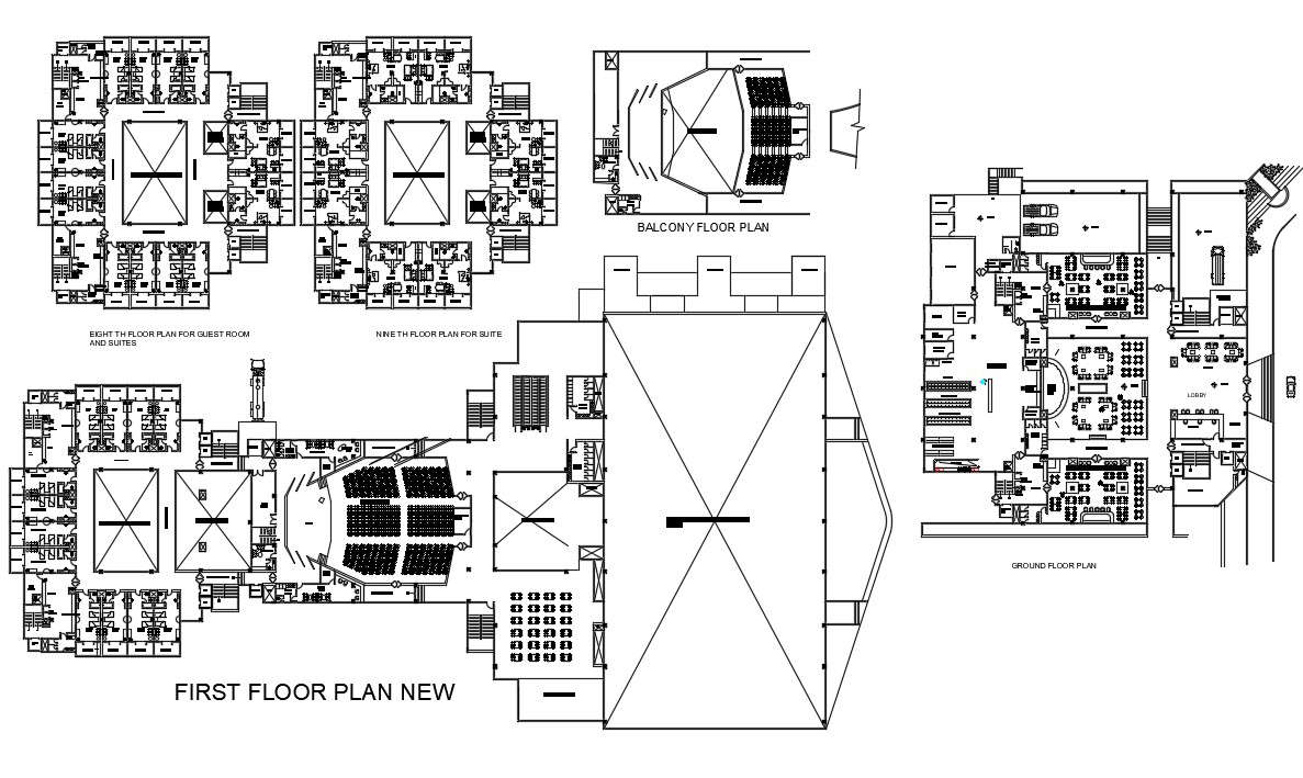 Convention Hall Plan CAD File Download
