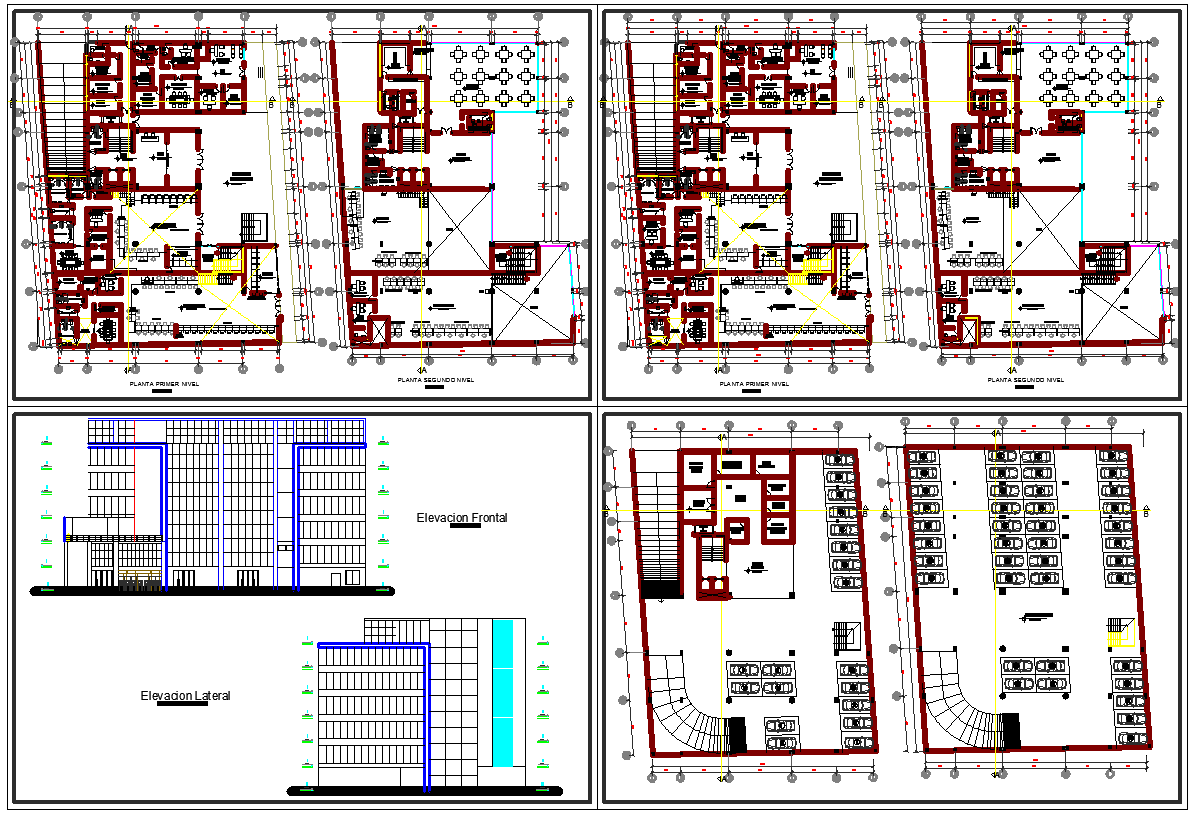 Corporate building plan detail dwg file
