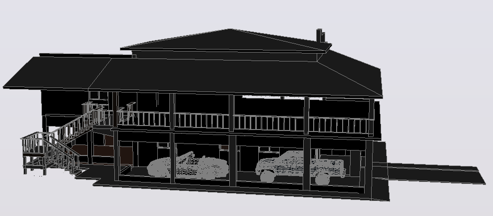Cottage house 3d detail