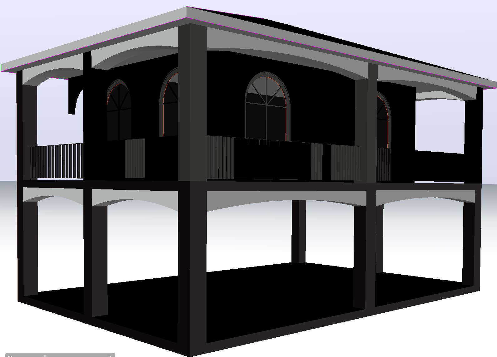 Country house 3d drawing detail