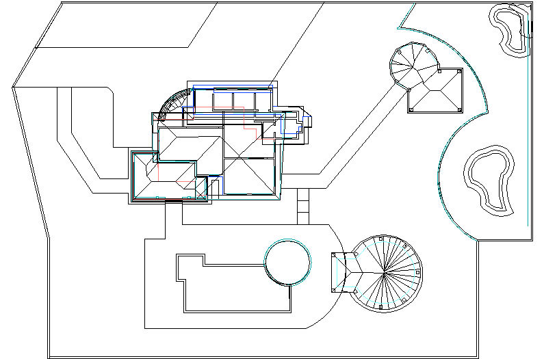 Country village 3 d detail dwg file