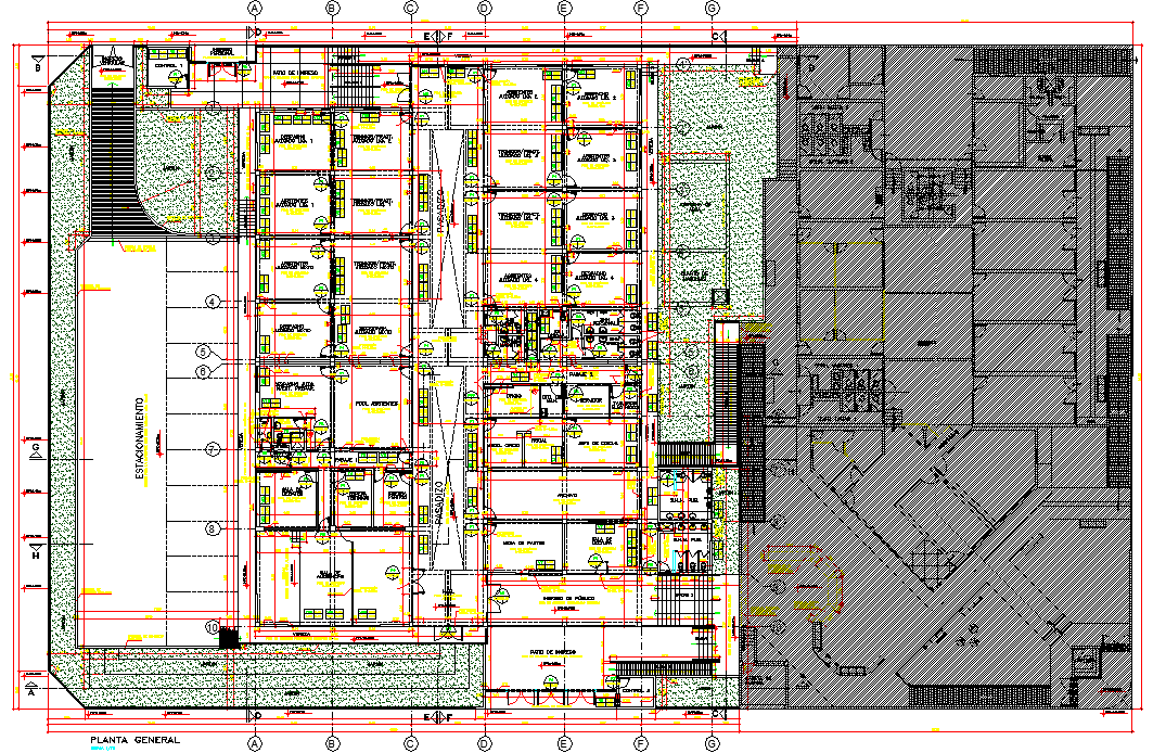Courts plan detail dwg file