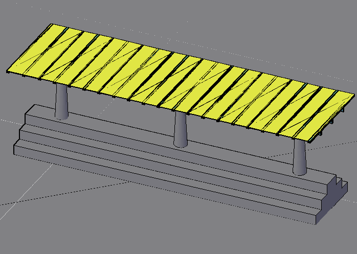 Cover bleachers of pubic garden dwg file