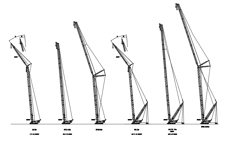 Crane plan with meters optional detail dwg file