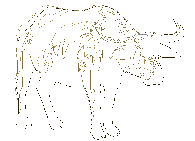 Creative buffalo cad block design dwg file