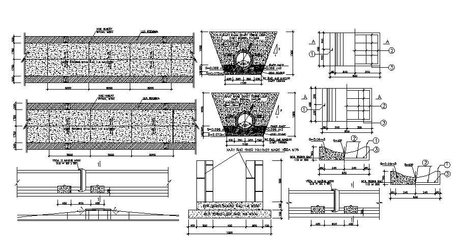 Cross Drains in Roads CAD Drawing