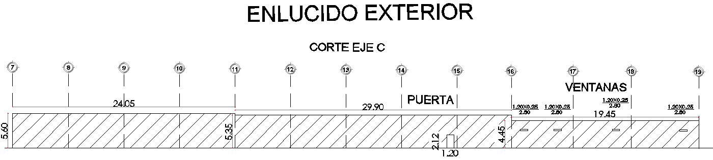 Cross section A of wall with detailing 