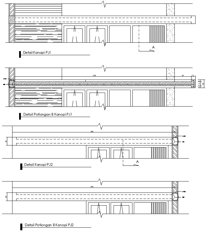 Cross section of detail canopy