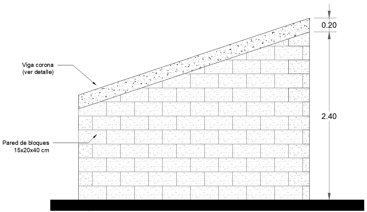 Crown Beam Detail on block wall DWG AutoCAD file