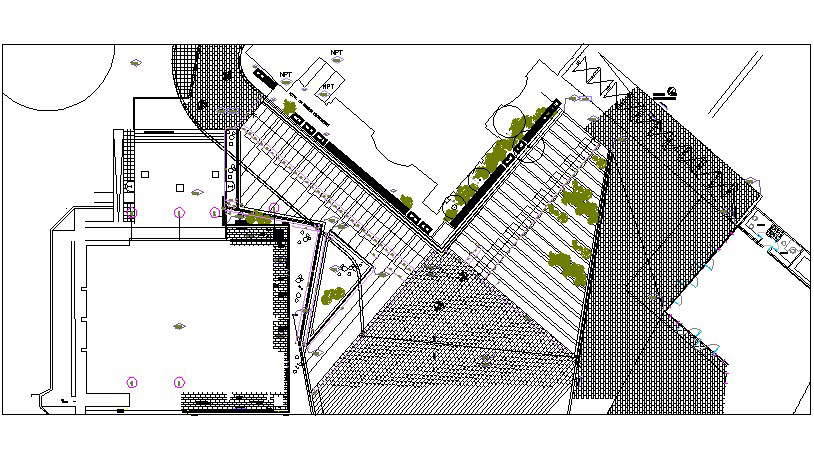 Cultural center plan detail dwg file