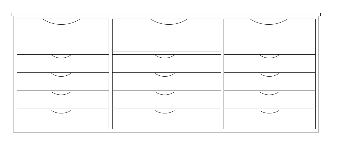 Cupboard Front Elevation View AutoCAD Drawing Download