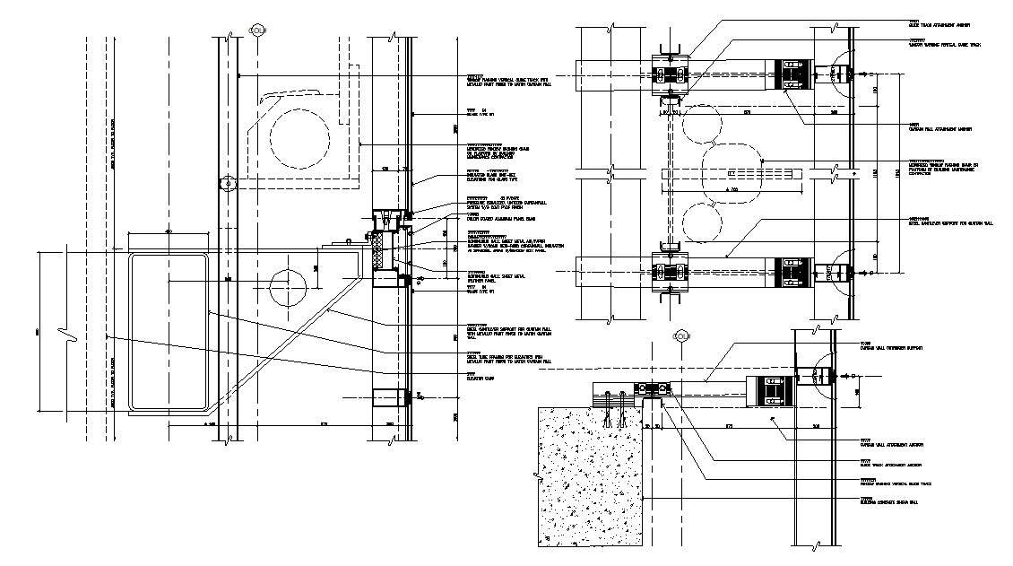 Curtain wall  Fixing CAD Drawing