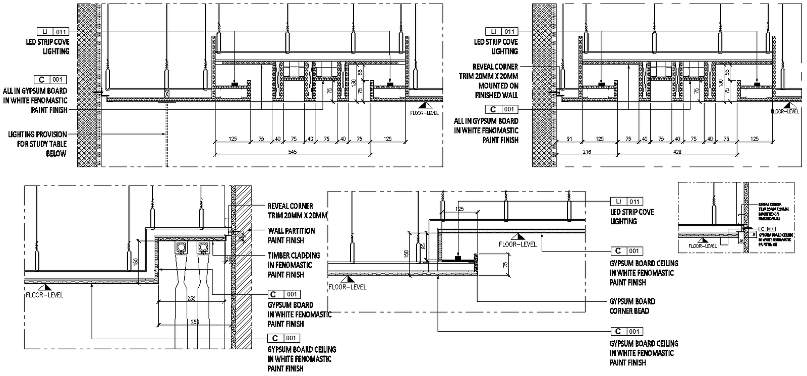 Curtain cove ceiling detail section DWG AutoCAD file