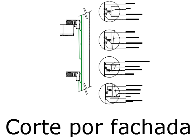 Cut per front detail dwg file