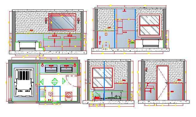 Cut sectional view details of urban school project dwg file