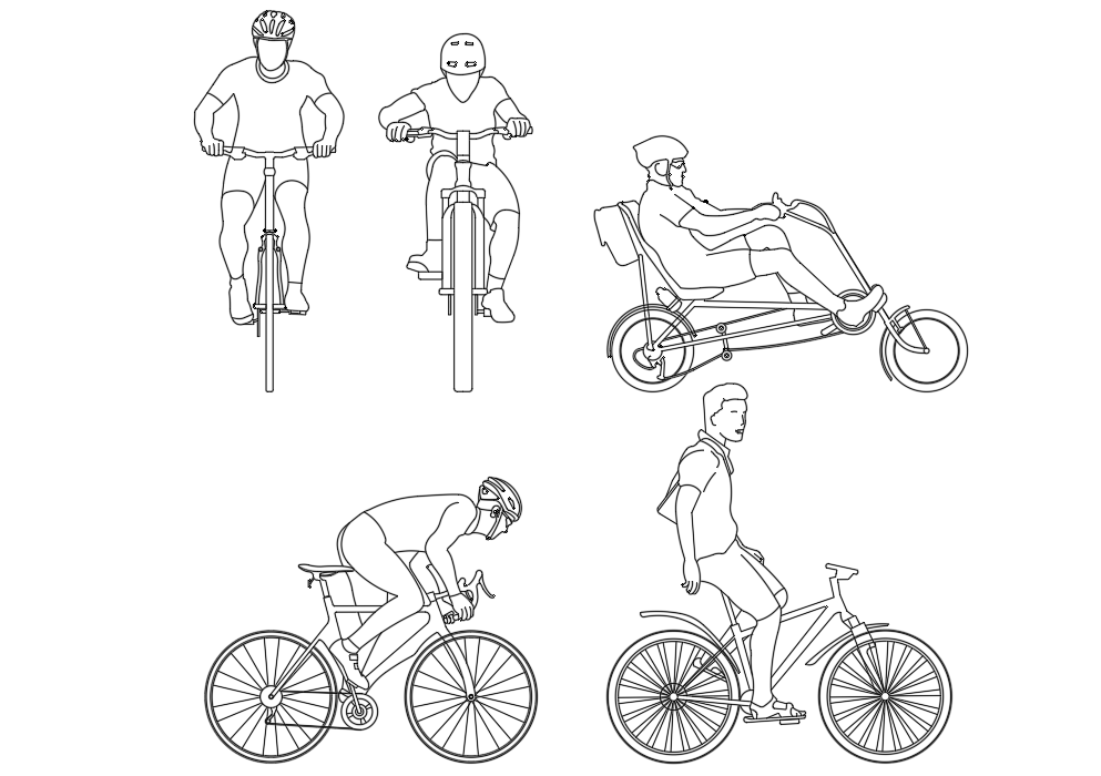 Cycles with sizes plan detail dwg