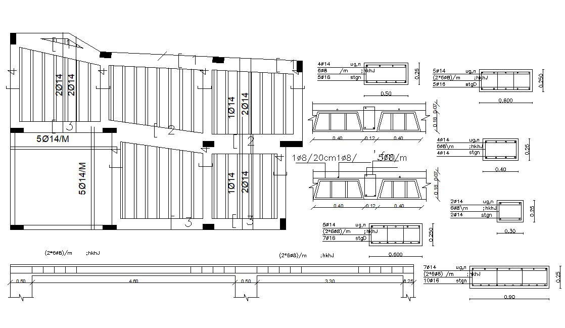 DWG Drawing Column Beam And Reinforcement Design 