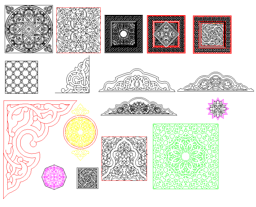 Decorative Blocks dwg file
