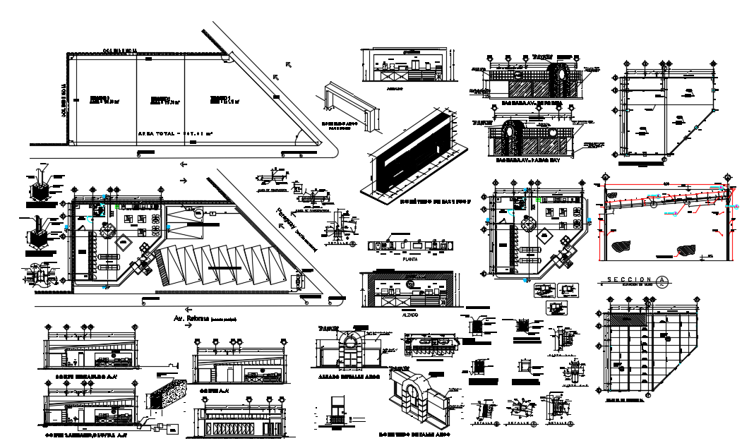 Department stores Structural Plan dwg file