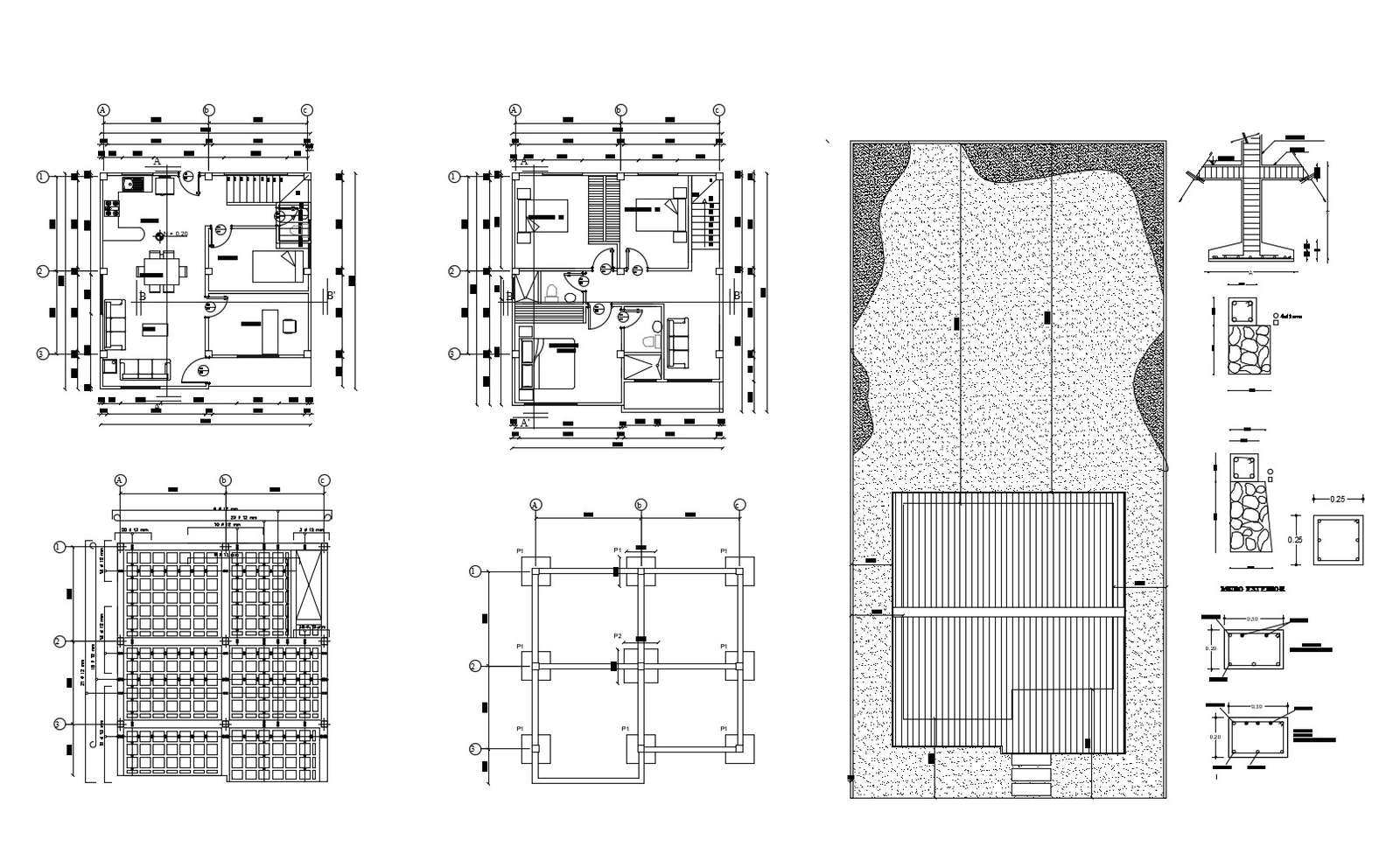2 storey house design in AutoCAD file