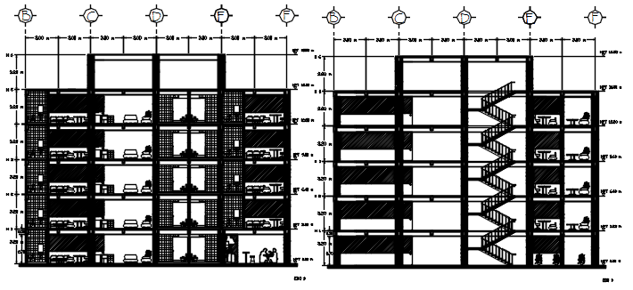 Multi Storey Building Design In DWG File