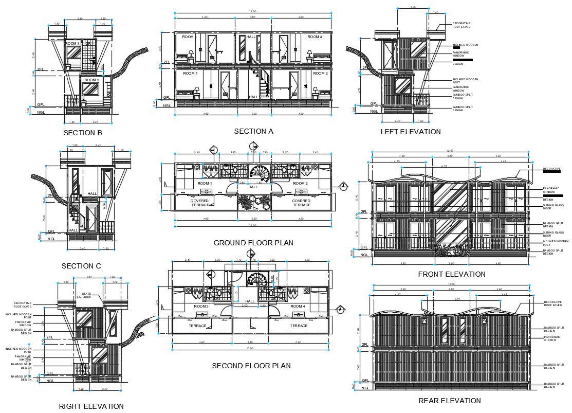 Room plan and elevation drawing