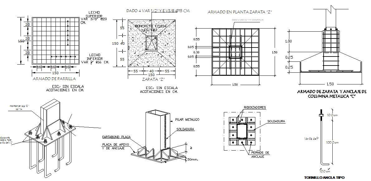 Foundation Structure Design In DWG File