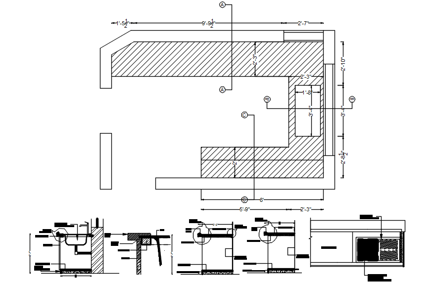 Kitchen Floor Plan In DWG File