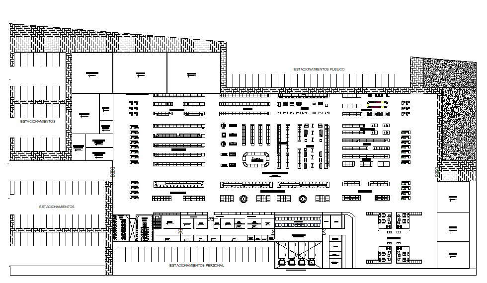 Shopping mall design plan in DWG file