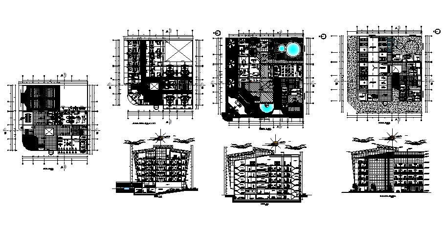 Multi Storey Building Plan In DWG File