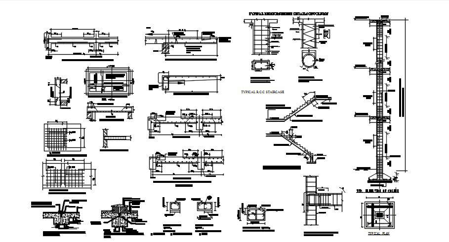 Design of staircase with detail dimension in dwg file