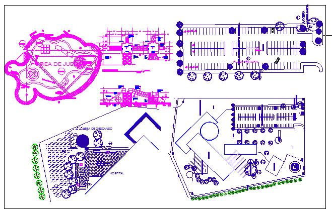 Design of surrounding park to the hospital dwg file
