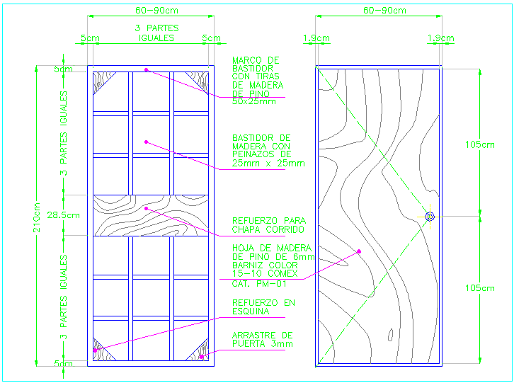 Design of wooden door