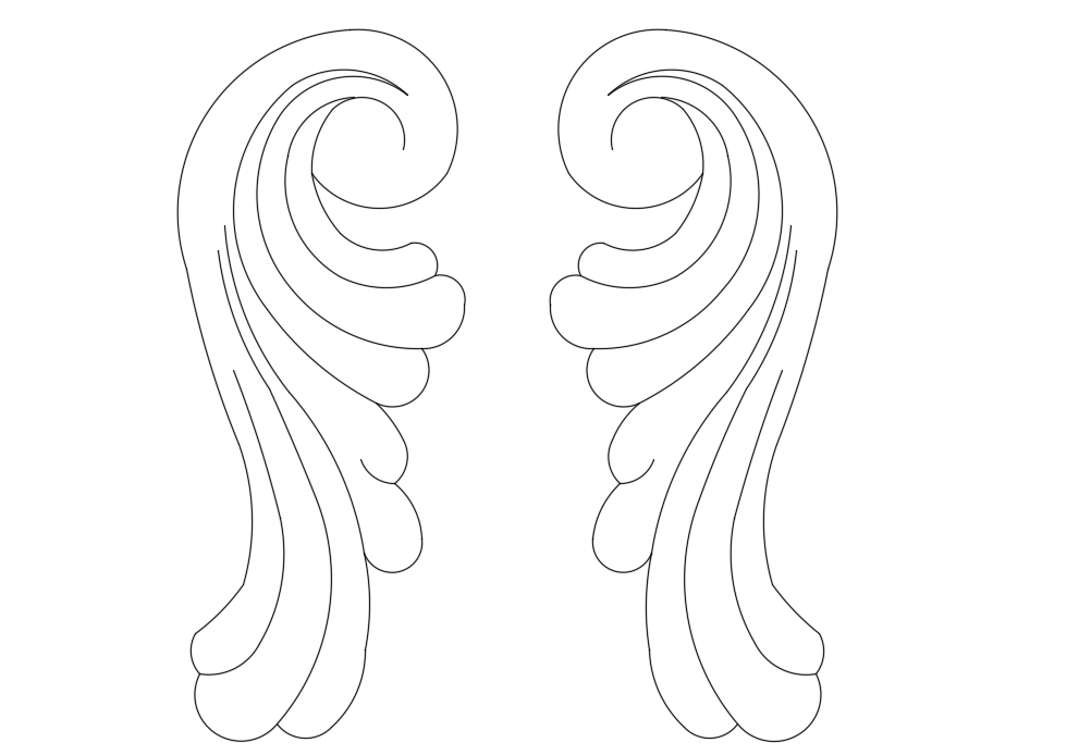 Designer curved peace with interior design dwg file