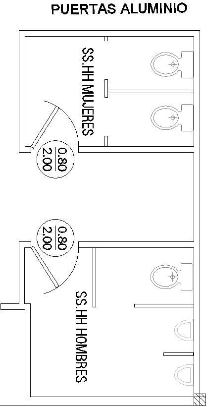 Design of Aluminum doors in public toilet 