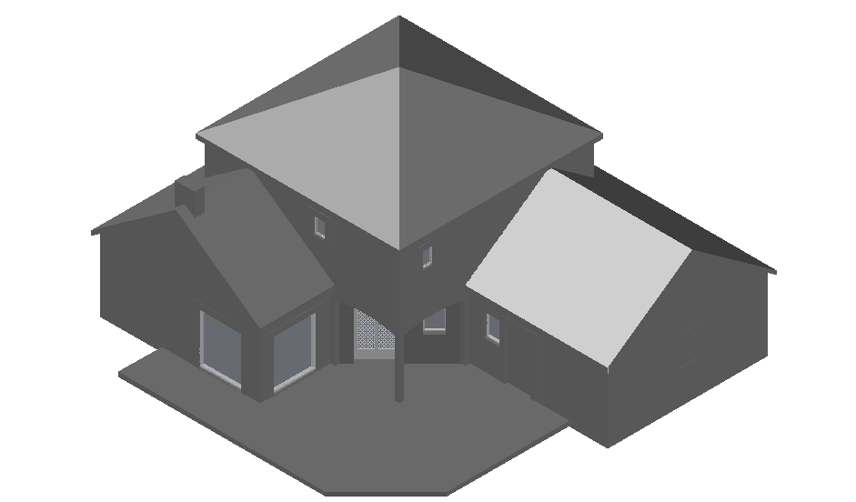 Detached french style house elevation