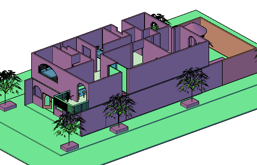 Detached house 3 D plan detail