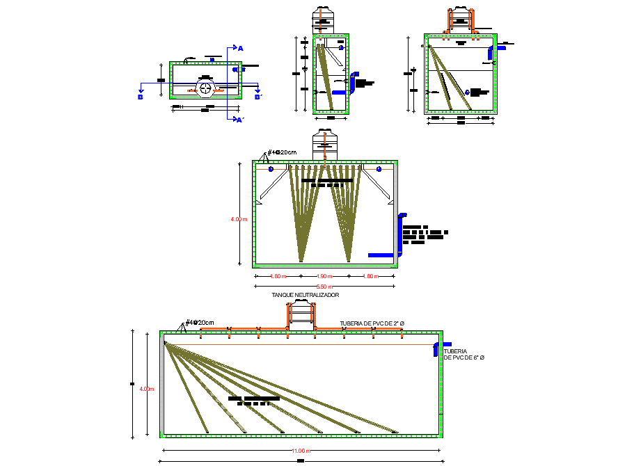 Detail Tank plan and section layout file