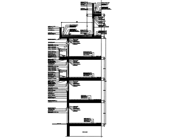 Detail building facade dwg file