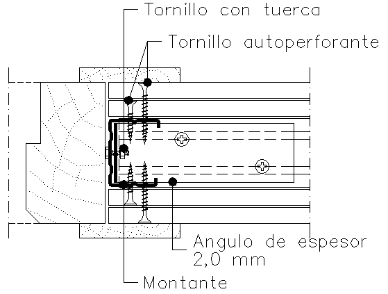 Detail drawing fitting of  door frame and plaster panel block