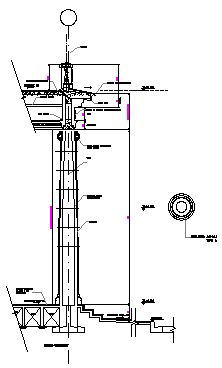 Detail drawing of base of shaft and capital design drawing